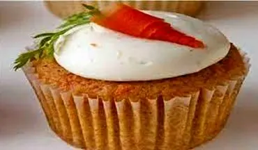 کاپ کیک جذاب | کاپ کیک هویج با پنیر خامه ای