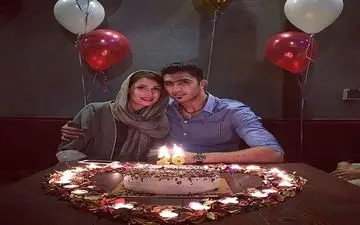 جشن تولد والیبالیست تیم ملی در کنار همسرش + عکس