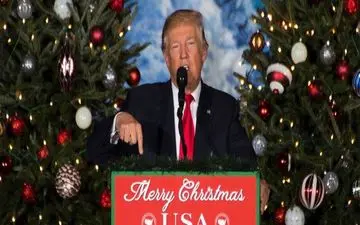 رییس‌جمهوری آمریکا، فرارسیدن کریسمس را به مردم کشورش تبریک گفت