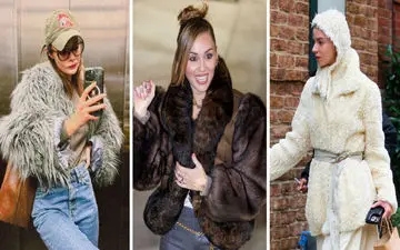 کت‌های خزدار در استایل سلبریتی‌ها؛ راهنمای پوشیدن ترند داغ این فصل