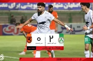 خلاصه بازی ذوب آهن 2 - مس رفسنجان 0 + ویدئو
