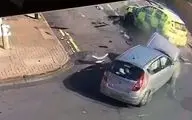 لحظه تصادف شدید خودروی پلیس با چند خودرو!+فیلم
