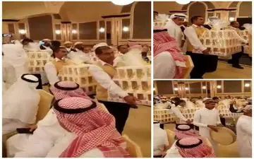 در این عروسی در عربستان مهمانان آیفون 8 کادو گرفتند! + عکس