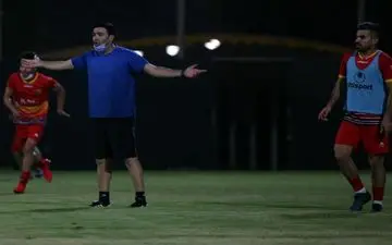 حضور مهران موسوی و حسین ابراهیمی در تمرینات فولاد 