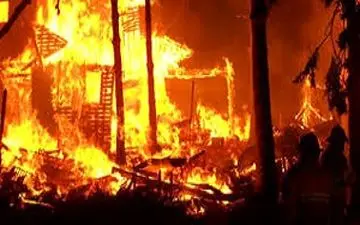 سوختن یک عمارت در تگزاس