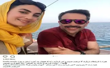 سلفی هدیه آزاده و امیر کربلایی زاده در آبهای خلیج فارس (عکس)