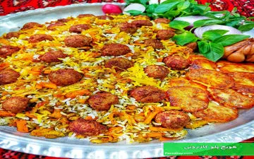 پلوی دلبر | هویج پلو با گوشت قلقلی