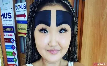  شهرت دختر روس به خاطر ابروهای عجیبش