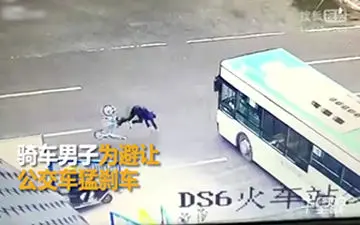 فرار دوچرخه سوار خوش شانس از مرگ حتمی + فیلم