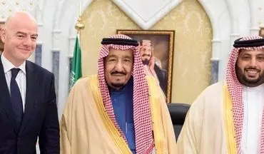 عکس یادگاری پادشاه عربستان با رئیس فیفا