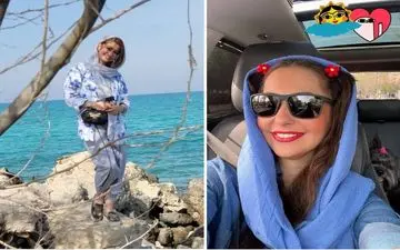 تصویری از نفیسه روشن در محل کارش با استایل و تیپی خانمانه