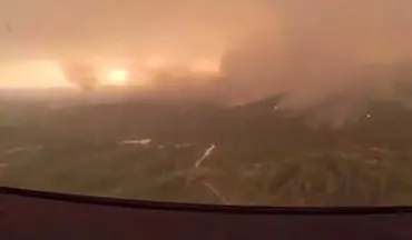تصاویر هوایی از گستردگی آتش سوزی در کالیفرنیا +فیلم 