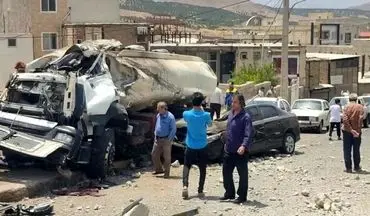 ترمز بریدن تانکر سوخت در لوشان: راننده به بیمارستان منتقل شد
