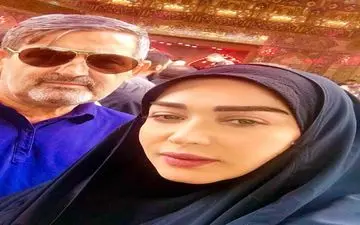 سلفی خانم مجری و پدرش در کربلا/عکس