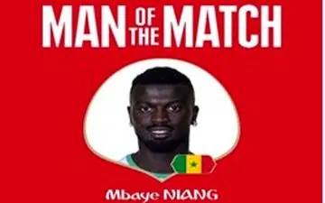 نیانگ،‌بهترین بازیکن دیدار سنگال برابر لهستان