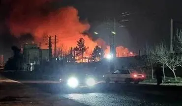 آتش سوزی در یک شرکت تولیدی مواد شیمیایی