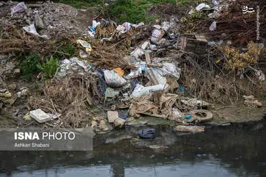 آلودگی رودخانه حشمت‌رود + تصاویر