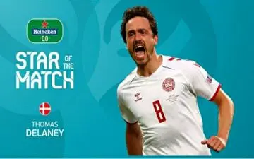 «دلینی» بهترین بازیکن دیدار دانمارک - جمهوری چک شد