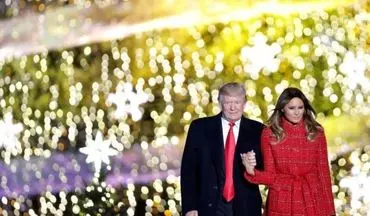 روشن شدن درخت کریسمس با حضور ترامپ