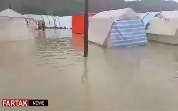 زلزله زدگان سرپل ذهاب اسیر سیلاب شدند + فیلم