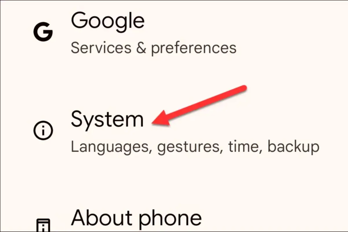 system setting on android