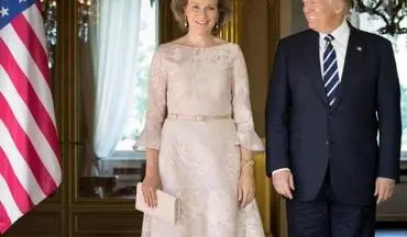 عکسی از ترامپ در کنار همسر پادشاه بلژیک
