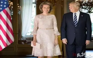 عکسی از ترامپ در کنار همسر پادشاه بلژیک