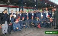 تجلیل از کارگران شرکت ذوب آهن بیستون توسط وزیر صمت+تصاویر