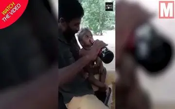 خوراندن مشروبات الکلی به پسر خردسال! + فیلم 