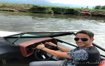 "آرش برهانی" سوار بر قایق شخصی + عکس