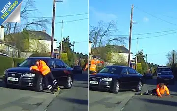 تمارض عجیب رفتگر برای گرفتن غرامت از راننده !