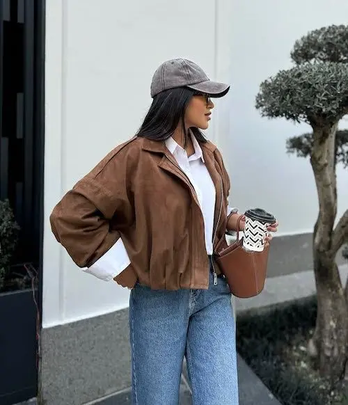 استایل پاییزی با بامبر جکت