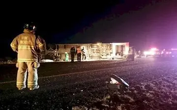 13 کشته در تصادف اتوبوس