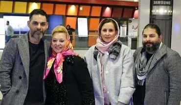 تیپ پیمان معادی به همراه همسر و مادرش در جشنواره فجر