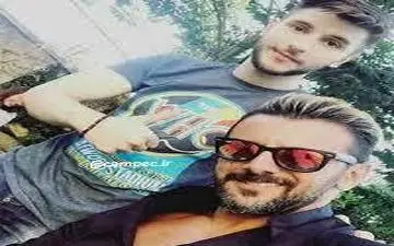 امین حیایی و پسرش در جشن سریال «ساخت ایران۲»