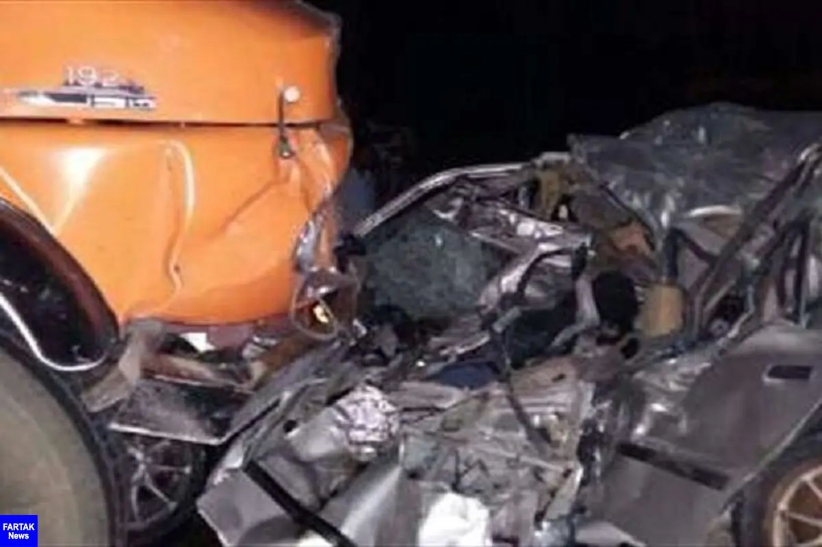برخورد سواری و کامیون در اردستان یک کشته برجا گذاشت