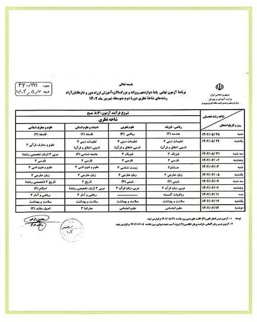 آغاز امتحانات نهایی شهریورماه از فردا/ امکان «ترمیم نمره» و «ایجاد سابقه» وجود ندارد