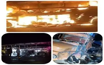 حادثه مرگبار در جاده خاش-سراوان؛ تصادف کامیون و اتوبوس 2 کشته و 12 مجروح برجای گذاشت!
