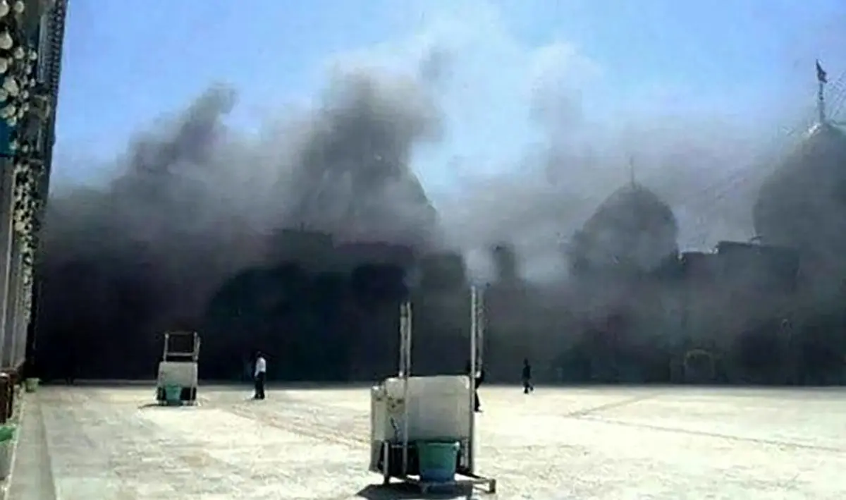آتش سوزی بزرگ در مسجد جمکران قم + عکس 