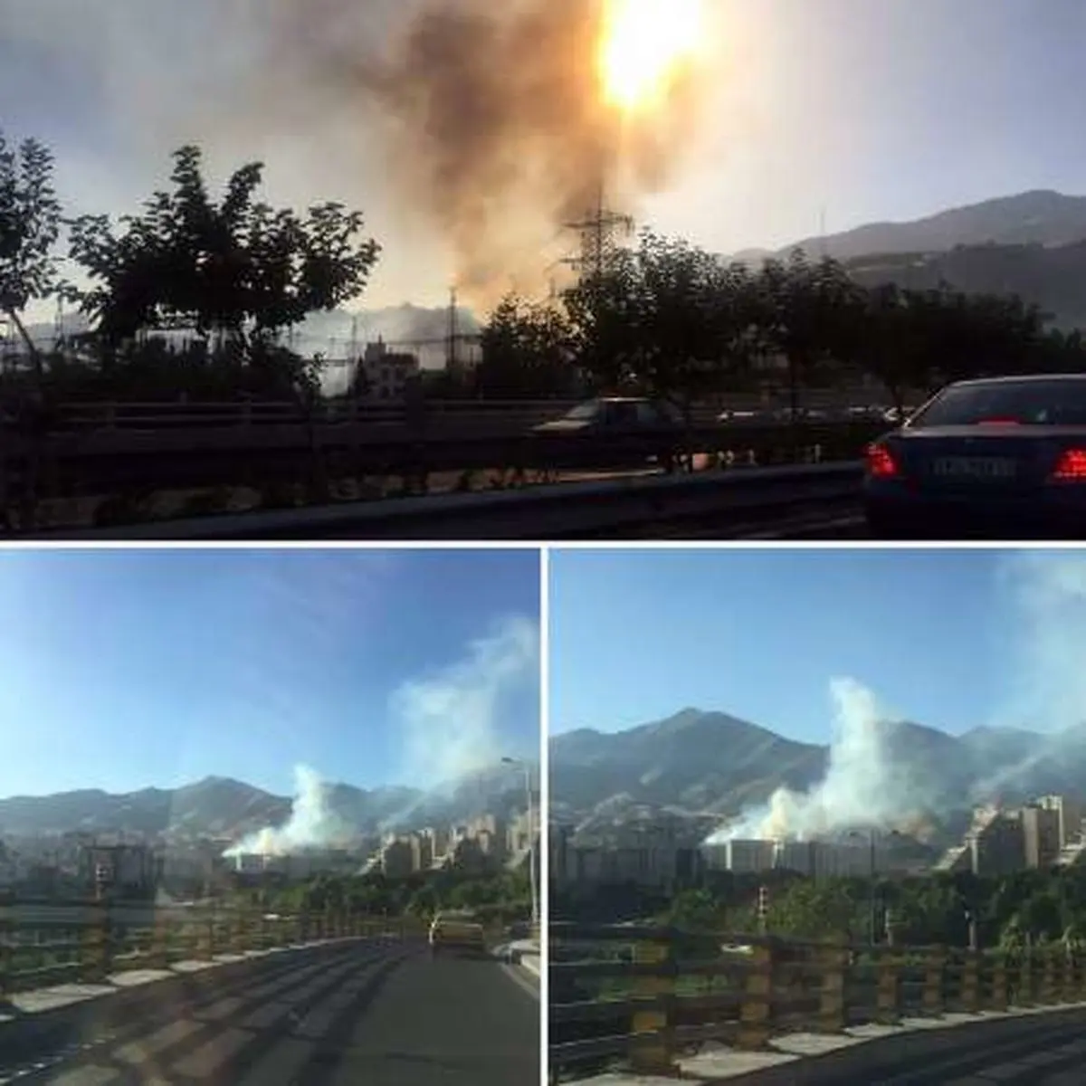 آتش سوزی گسترده در فضای سبز خیابان دشت بهشت تهران