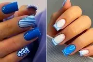 با این ۱۵ طراحی ناخن آبی، استایلت رو خاص کن