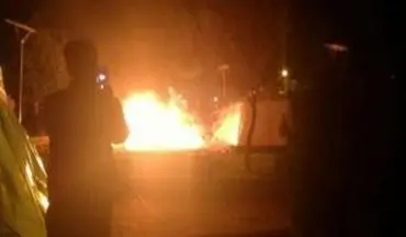 آتش‌سوزی در چادر یکی از زلزله‌زدگان در گیلانغرب