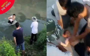 نجات دختر در حال غرق شدن توسط کارگر قهرمان!