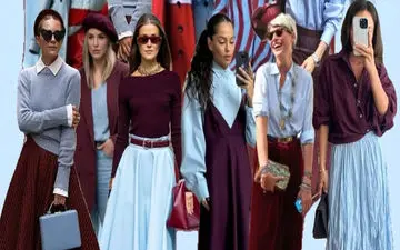 ترکیب رنگ گیلاسی و آبی آسمانی؛ ست بهاری غیرمنتظره اما جذاب!+ تصاویر