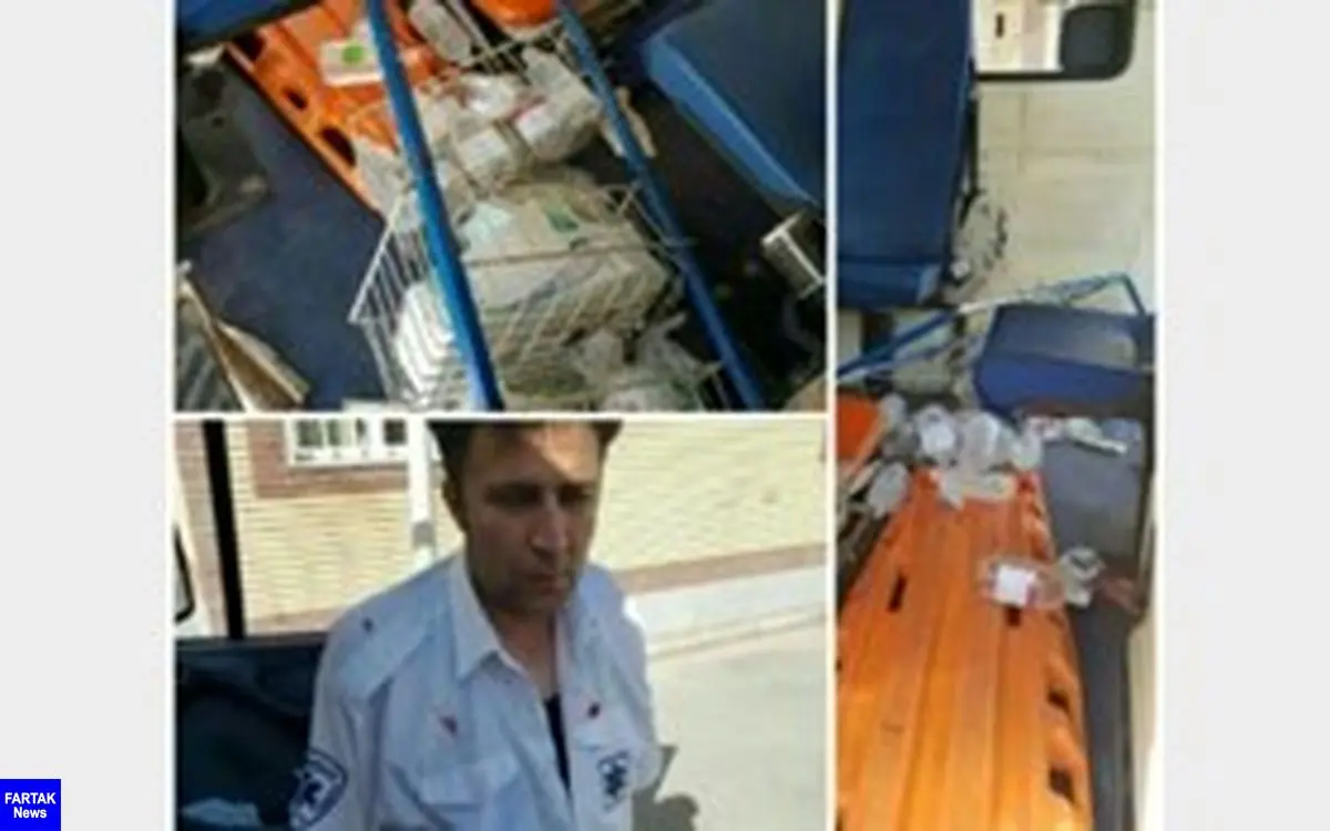 حمله افراد ناشناس به آمبولانس اورژانس